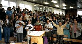 A group picture of participants standing